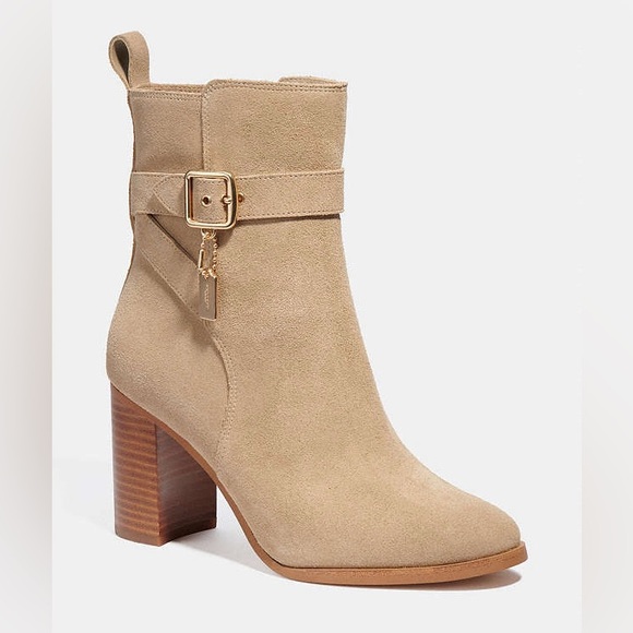 NWOB Coach Olivia Suede Bootie in Oatmeal Sz 11 - Picture 1 of 15